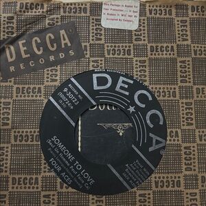 DECCA VTG 45 RPM Record Someone to Love" and Written on the Wind" by Four Aces